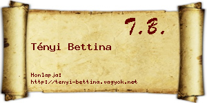 Tényi Bettina névjegykártya